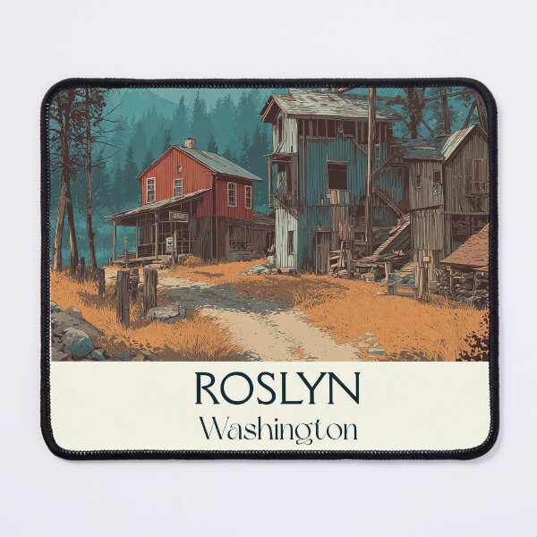 Item preview, Roslyn Washington Vintage Travel Poster | Historic Mining Town Art designed and sold by TuncGK.