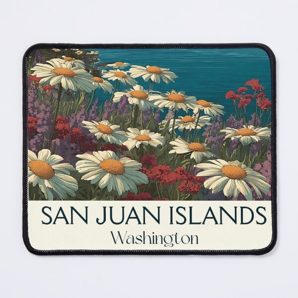 Item preview, San Juan Islands Washington Vintage Travel Poster | PNW Island Art designed and sold by TuncGK.
