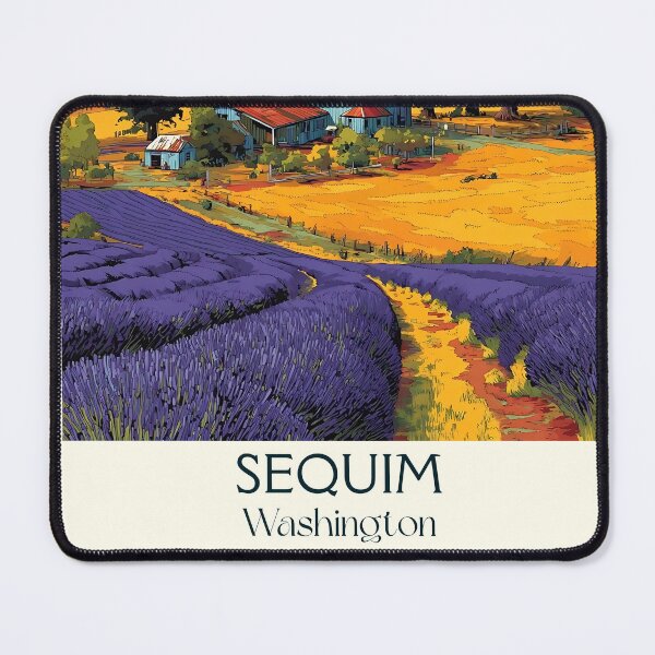 Item preview, Sequim Washington Vintage Travel Poster | Lavender Fields Art designed and sold by TuncGK.