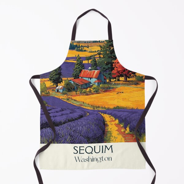 Item preview, Sequim Washington Vintage Travel Poster | Lavender Fields Art designed and sold by TuncGK.