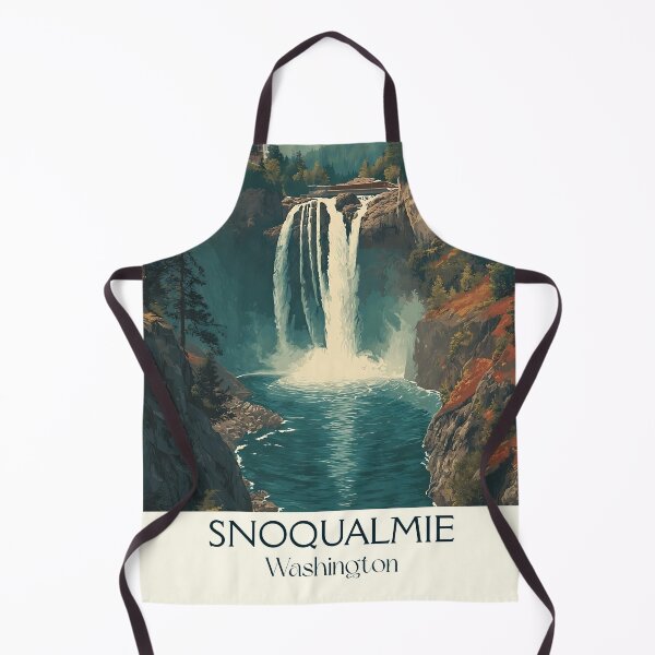 Item preview, Snoqualmie Falls Washington Vintage Travel Poster | PNW Waterfall Art designed and sold by TuncGK.