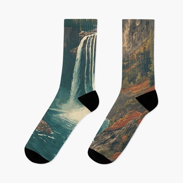 Item preview, Snoqualmie Falls Washington Vintage Travel Poster | PNW Waterfall Art designed and sold by TuncGK.