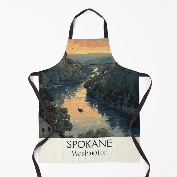 Item preview, Spokane Washington Vintage Travel Poster | Riverfront Park Art designed and sold by TuncGK.