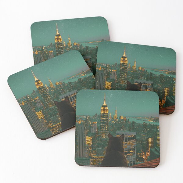 Item preview, Cat over the rooftops of New York designed and sold by Mauswohn.