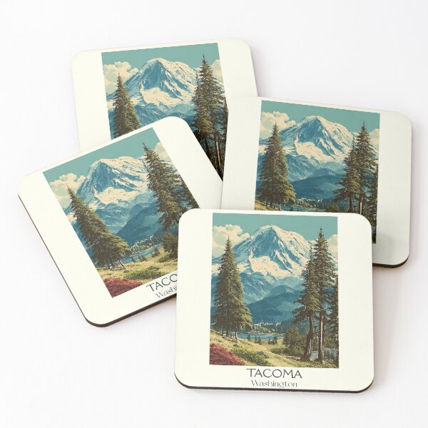 Item preview, Tacoma Washington Vintage Travel Poster | Mount Rainier View Art designed and sold by TuncGK.