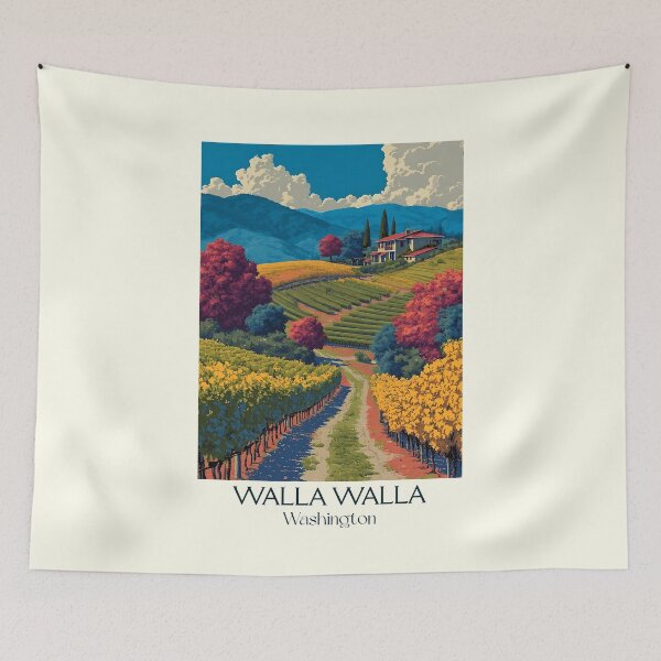 Item preview, Walla Walla Washington Vintage Travel Poster | Washington Wine Country designed and sold by TuncGK.