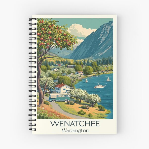 Item preview, Wenatchee Washington Vintage Travel Poster | Apple Capital Art designed and sold by TuncGK.