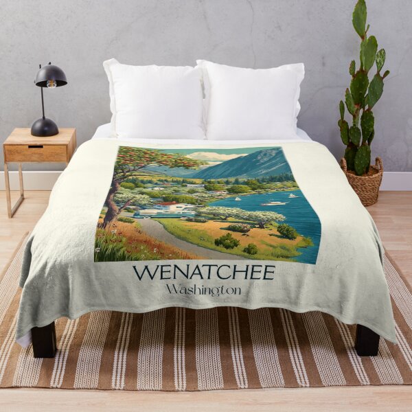 Item preview, Wenatchee Washington Vintage Travel Poster | Apple Capital Art designed and sold by TuncGK.