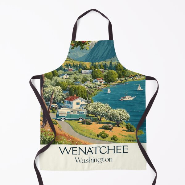 Item preview, Wenatchee Washington Vintage Travel Poster | Apple Capital Art designed and sold by TuncGK.