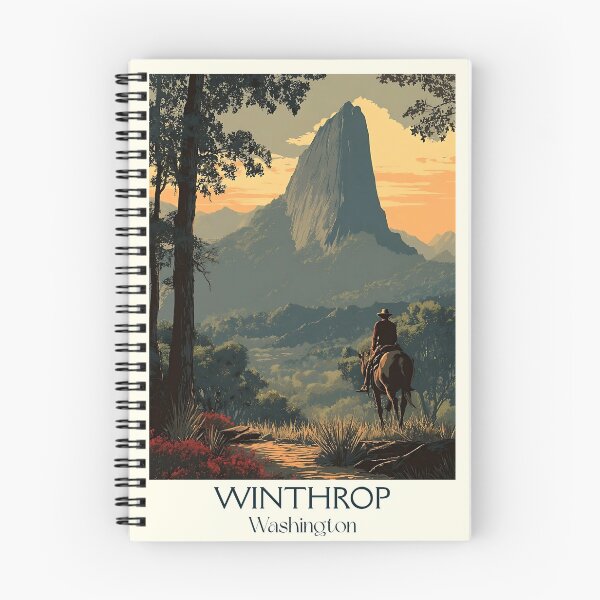 Item preview, Winthrop Washington Vintage Travel Poster | Old West Town Art designed and sold by TuncGK.
