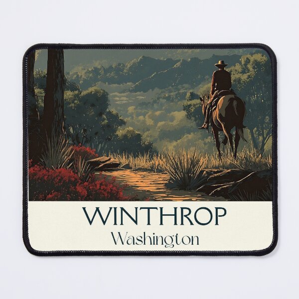 Item preview, Winthrop Washington Vintage Travel Poster | Old West Town Art designed and sold by TuncGK.