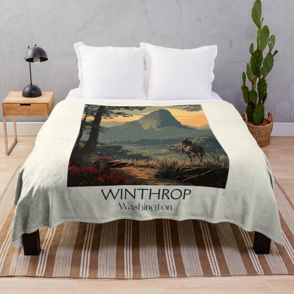 Item preview, Winthrop Washington Vintage Travel Poster | Old West Town Art designed and sold by TuncGK.