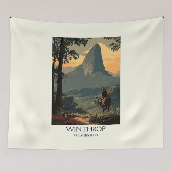Item preview, Winthrop Washington Vintage Travel Poster | Old West Town Art designed and sold by TuncGK.