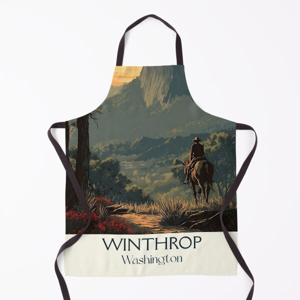 Item preview, Winthrop Washington Vintage Travel Poster | Old West Town Art designed and sold by TuncGK.