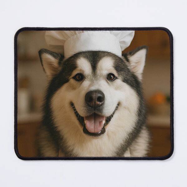 Item preview, Funny Chef Dog – Husky in Chef Hat and Apron designed and sold by MBohnArt.