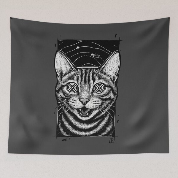 Item preview, Cosmic Hypno Cat – Trippy Feline Art designed and sold by Ahau Designs.