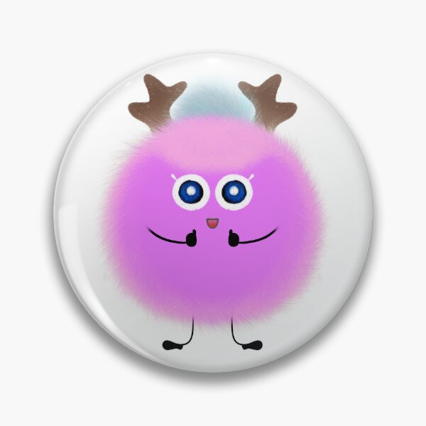 Item preview, Cute Fluffy Purple Monster Character with Antlers designed and sold by chorstudio.