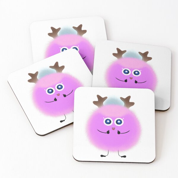 Item preview, Cute Fluffy Purple Monster Character with Antlers designed and sold by chorstudio.