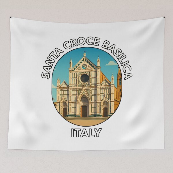 Item preview, Santa Croce Basilica Florence Italy – Renaissance Landmark Illustration designed and sold by inkNext.