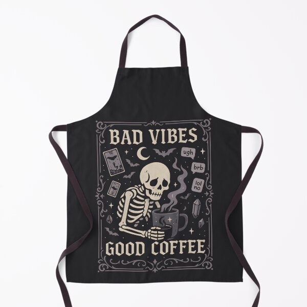 Item preview, Bad Vibes Good Coffee Skeleton designed and sold by Ironicdoll.