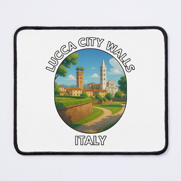 Item preview, Lucca City Walls Tuscany Italy – Historic Landmark Illustration designed and sold by inkNext.