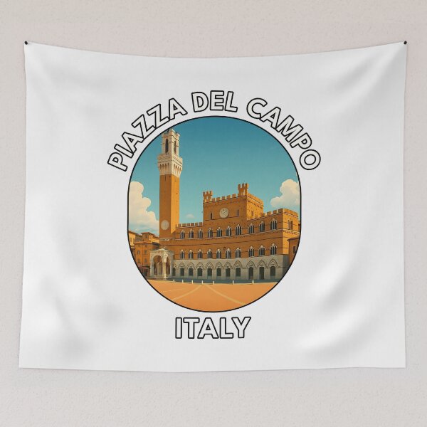 Item preview, Piazza del Campo Siena Italy – Medieval Square Illustration designed and sold by inkNext.