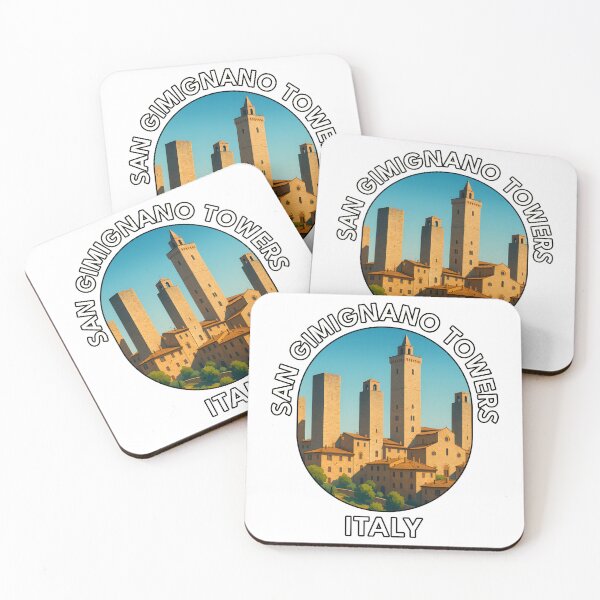 Item preview, San Gimignano Towers Tuscany Italy – Medieval Town Illustration designed and sold by inkNext.