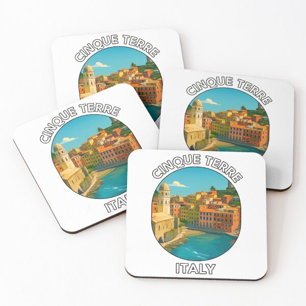 Item preview, Cinque Terre Italy – Colorful Coastal Village Illustration designed and sold by inkNext.