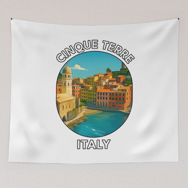 Item preview, Cinque Terre Italy – Colorful Coastal Village Illustration designed and sold by inkNext.