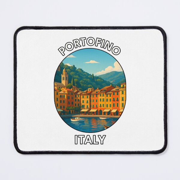 Item preview, Portofino Italy – Colorful Harbor Village Illustration designed and sold by inkNext.