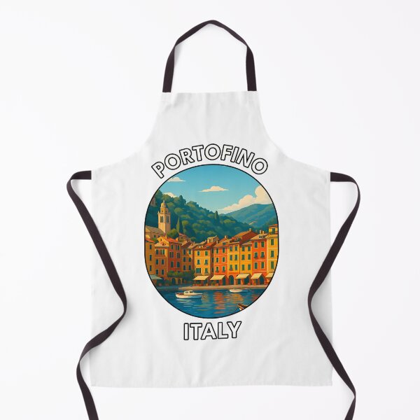Item preview, Portofino Italy – Colorful Harbor Village Illustration designed and sold by inkNext.