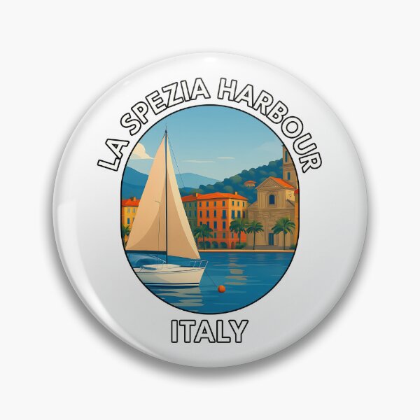 Item preview, La Spezia Harbour Italy – Italian Riviera Coastal Town Illustration designed and sold by inkNext.