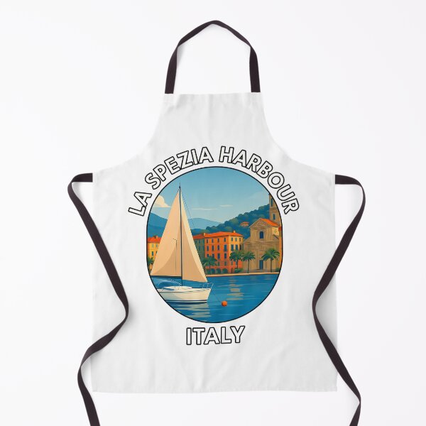 Item preview, La Spezia Harbour Italy – Italian Riviera Coastal Town Illustration designed and sold by inkNext.