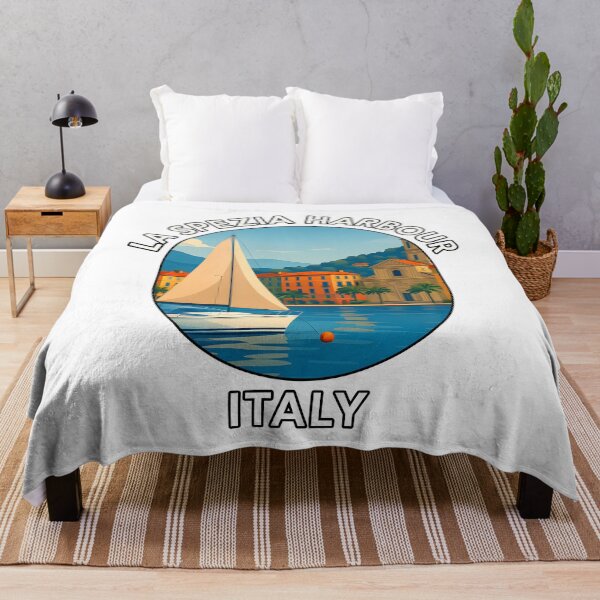 Item preview, La Spezia Harbour Italy – Italian Riviera Coastal Town Illustration designed and sold by inkNext.