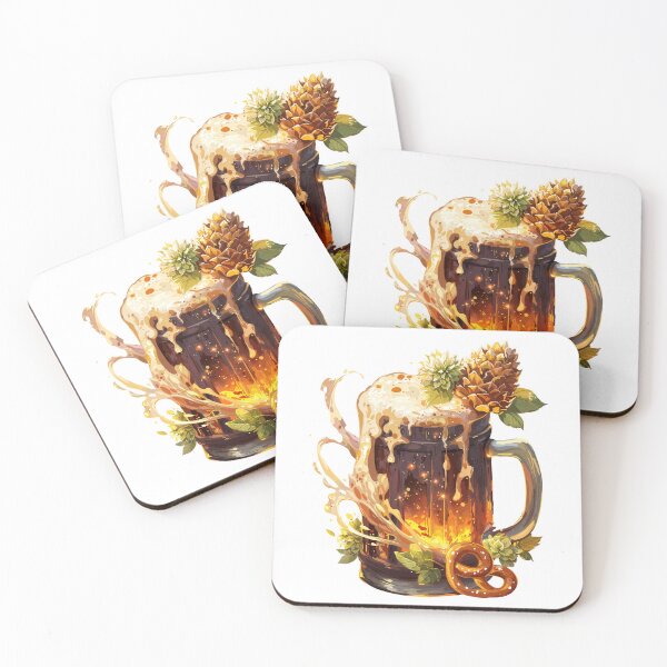 Item preview, Oktoberfest Beer Mug with Pretzel and Hops designed and sold by Anastasiia Yurevych.