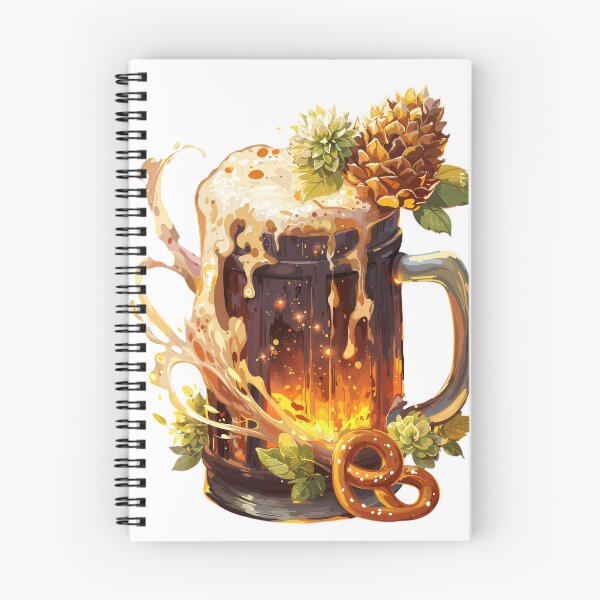 Item preview, Oktoberfest Beer Mug with Pretzel and Hops designed and sold by Anastasiia Yurevych.