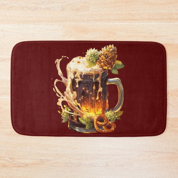 Item preview, Oktoberfest Beer Mug with Pretzel and Hops designed and sold by Anastasiia Yurevych.