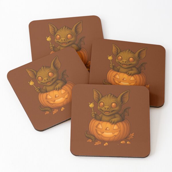 Item preview, Baby Chupacabra in a Pumpkin with a Goat Lollipop  designed and sold by AnotherFemaleHuman.