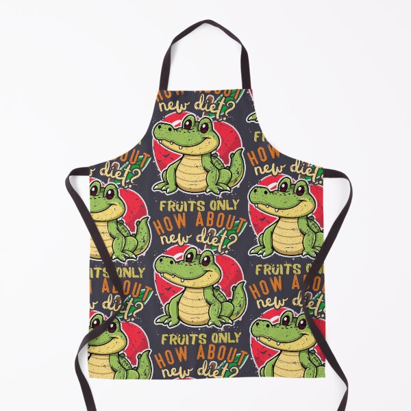 Item preview, Cheerful Alligator and Apple with Colorful Text designed and sold by SplashTastic.