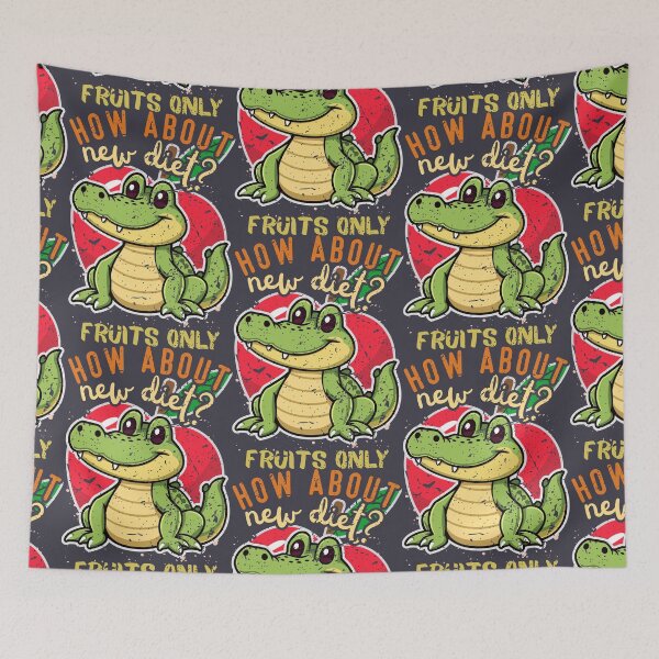 Item preview, Cheerful Alligator and Apple with Colorful Text designed and sold by SplashTastic.