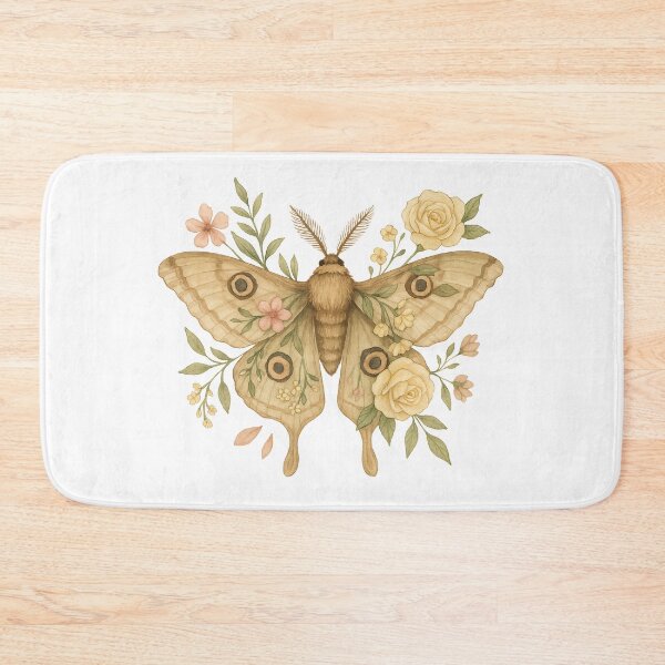 Item preview, Vintage Floral Moth – Golden Wings with Roses and Blossoms designed and sold by Zee's Whimsical Wonders.