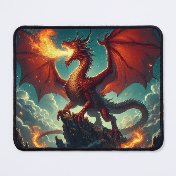 Item preview, red dragon on the rocks landscape,Legendary Animals,Dragons Breathing Fire Phone Cases,dragon art designed and sold by Expressions-Sel.