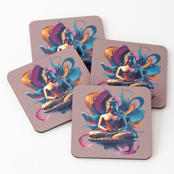 Item preview, Radiant Buddha with Vibrant Abstract Aura designed and sold by PrintBreeze.
