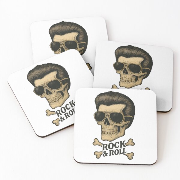 Item preview, Rock & Roll Skull with Crossbones – Vintage Rockabilly Punk Skull Illustration designed and sold by Fleetwood1994.