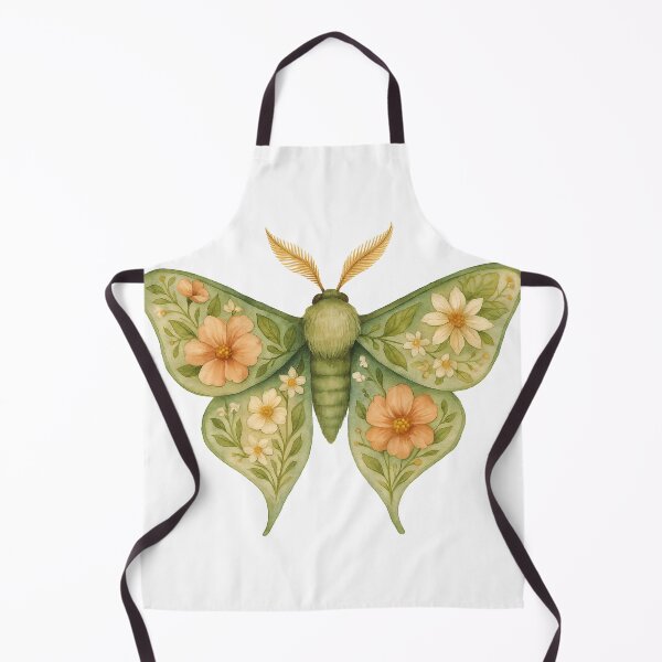 Item preview, Green Floral Moth – Nature-Inspired Wings with Garden Blossoms designed and sold by Zee's Whimsical Wonders.