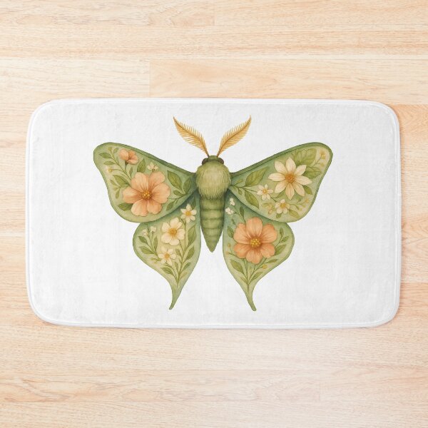 Item preview, Green Floral Moth – Nature-Inspired Wings with Garden Blossoms designed and sold by Zee's Whimsical Wonders.