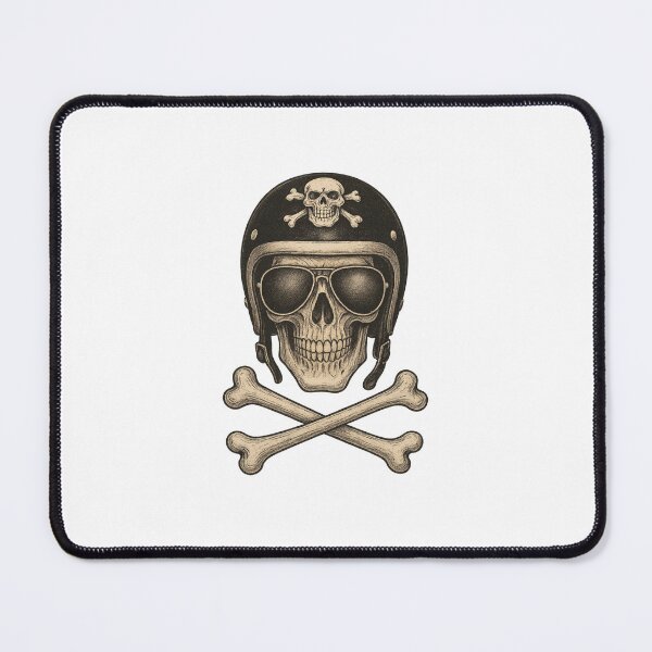 Item preview, Biker Skull with Helmet & Crossbones – Rebel Rider Gothic Motorcycle Skull Art designed and sold by Fleetwood1994.