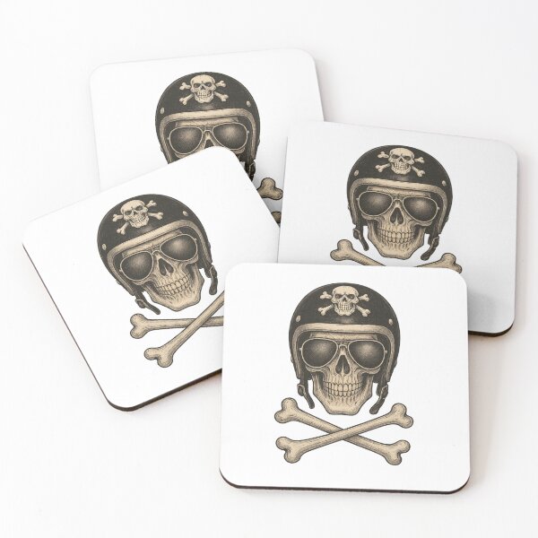 Item preview, Biker Skull with Helmet & Crossbones – Rebel Rider Gothic Motorcycle Skull Art designed and sold by Fleetwood1994.