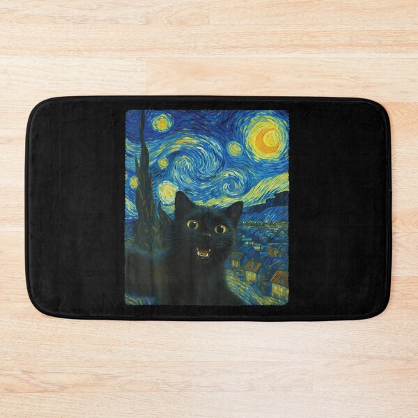 Item preview, Black Cat Starry Night Van Gogh Cat Selfie Cat Mom Cat Lover designed and sold by SteveAllentc.