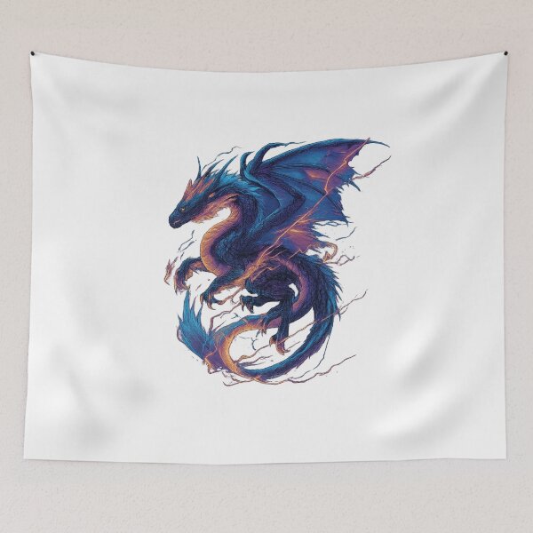 Item preview, Electric Blue Dragon designed and sold by AlexLineArt.